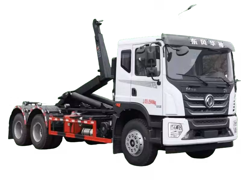 Cami&oacute;n de basura Dongfeng 6x4 con doble gancho para zonas comerciales