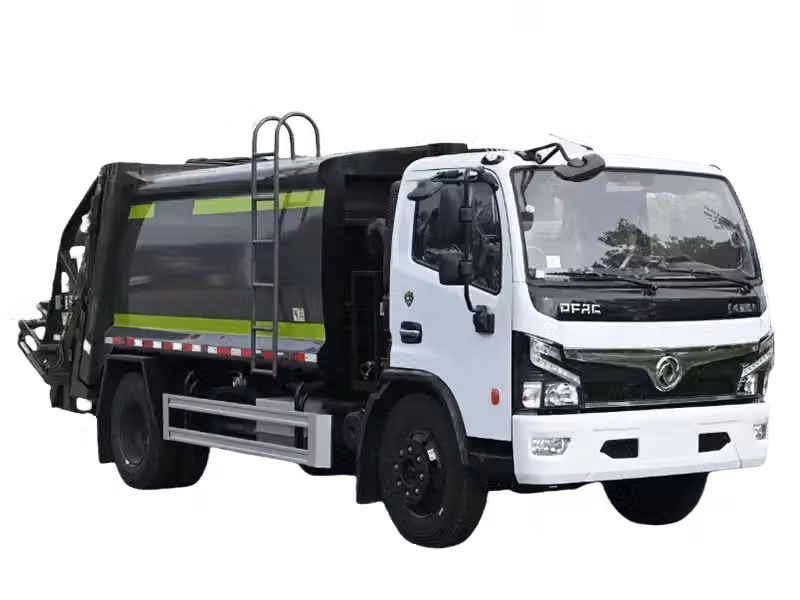 شاحنة قمامة ضاغطة هجينة Dongfeng 9 متر مكعب للأحياء الهادئة