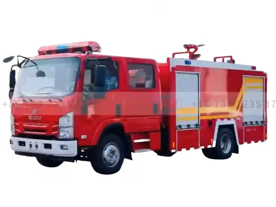 شاحنة إطفاء ISUZU 700P كابينة مزدوجة 5 متر مكعب للتدخل الأول