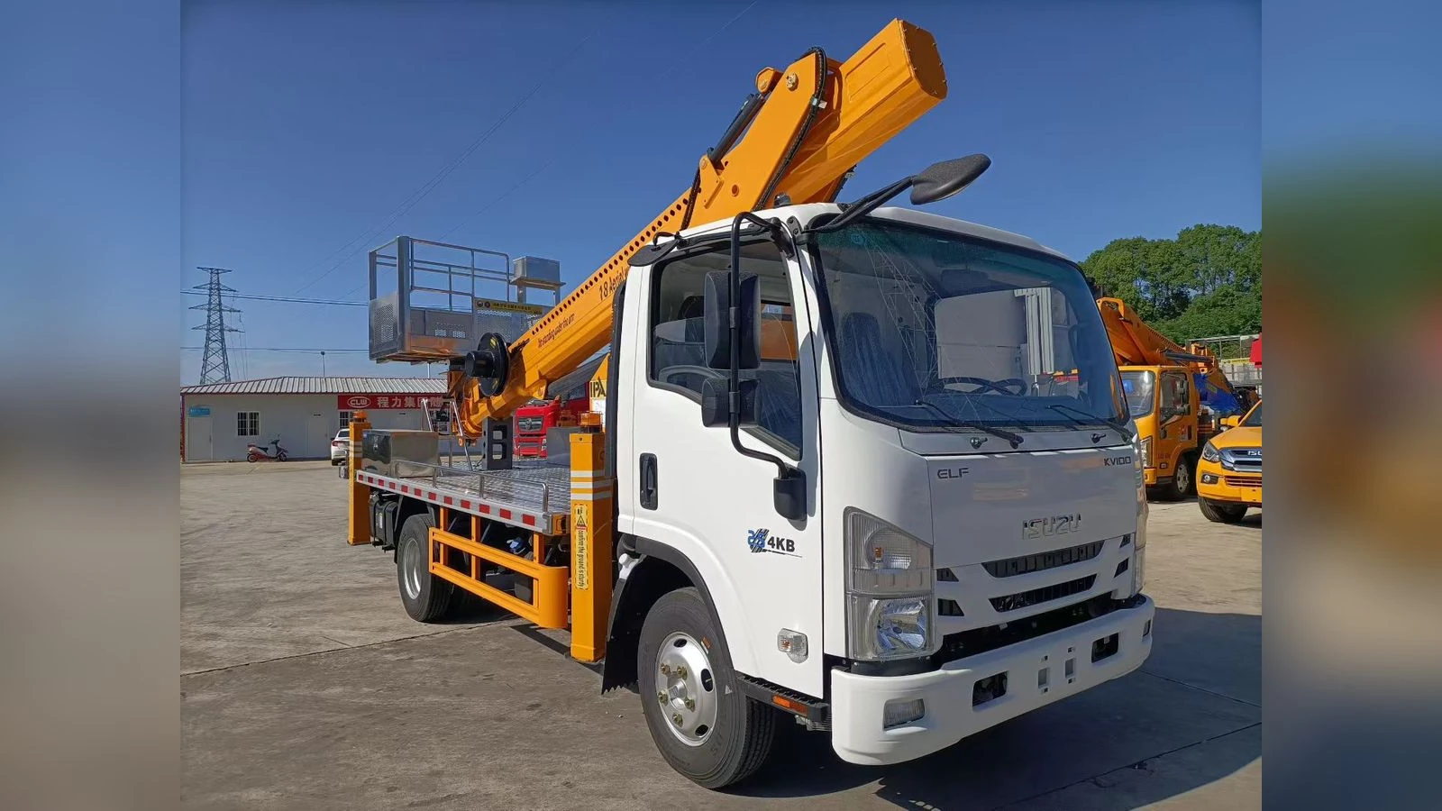 ISUZU KV100 4x2 Aerial Lifting Truck Telescopic Boom Basket for Power Line Work