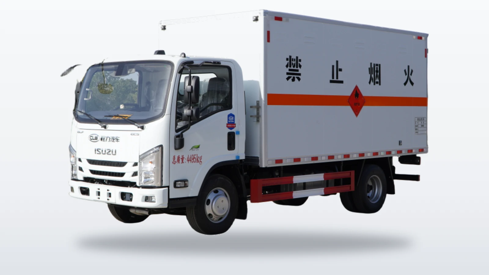 ISUZU Flammable-Gas Hazardous Box Truck with GPS Watch