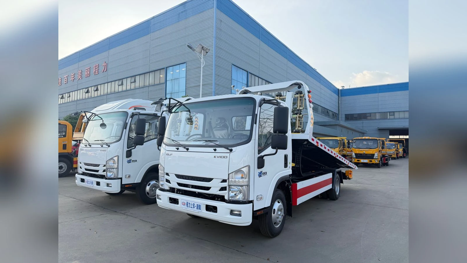 ISUZU KV100 4x2 140HP Blue Flatbed Wrecker Light Towing Truck