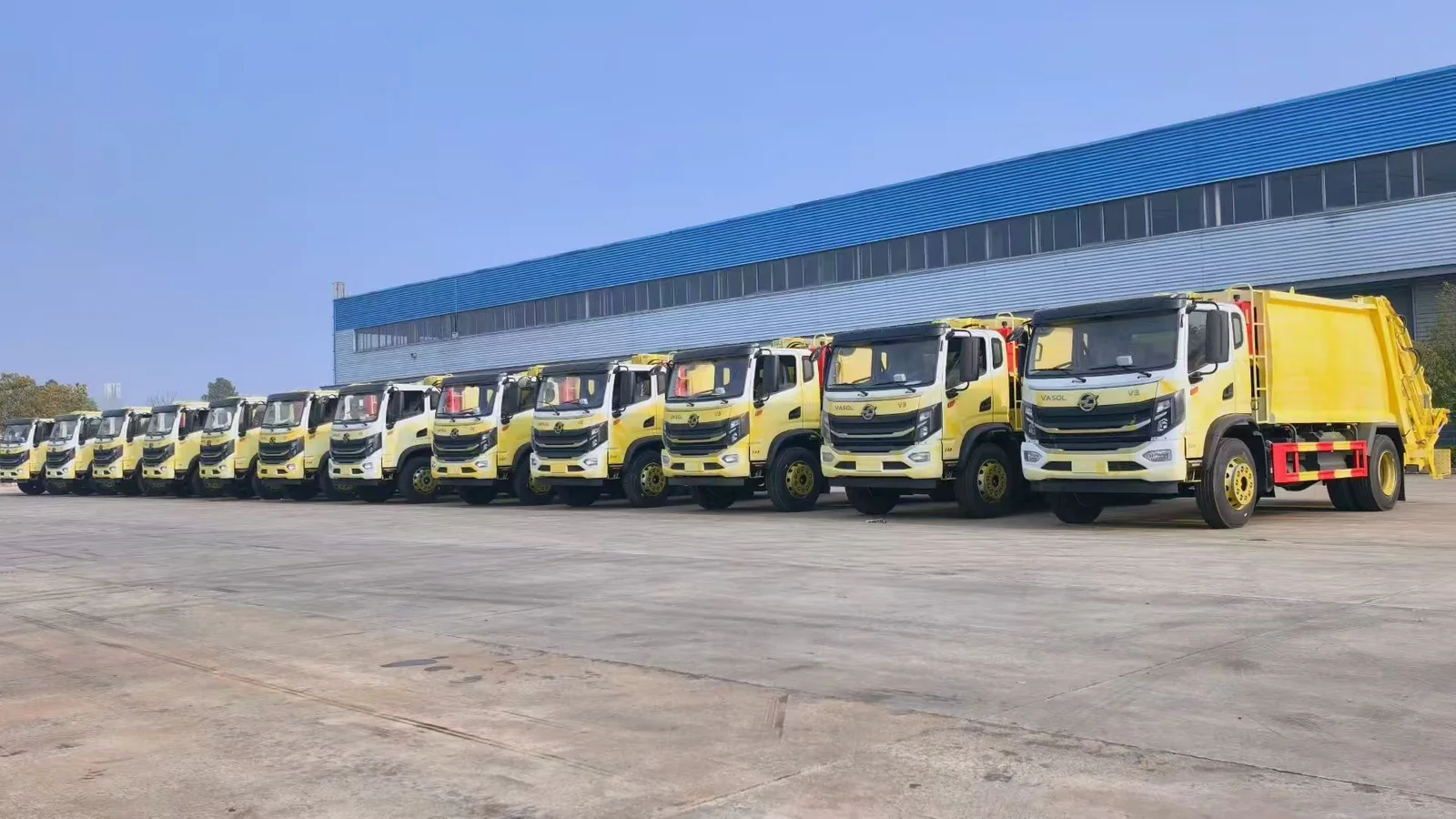 fleet staged at plant