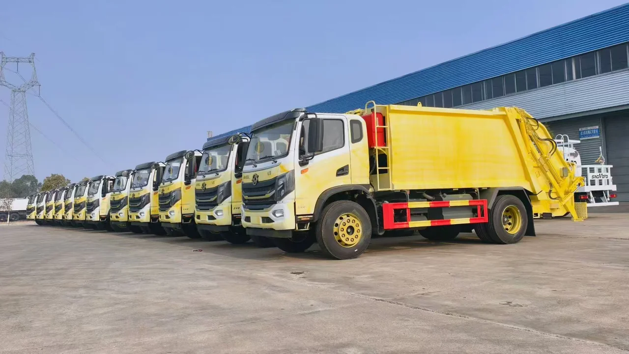 Twelve Dongfeng Eight-Cubic-Metre Compressed Garbage Trucks, Wax-Finished and GCC-Certified for Saudi Arabia
