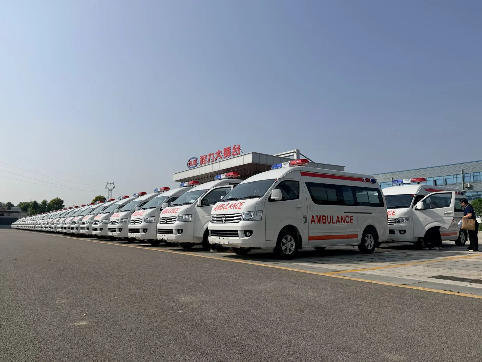 ambulance fleet low angle