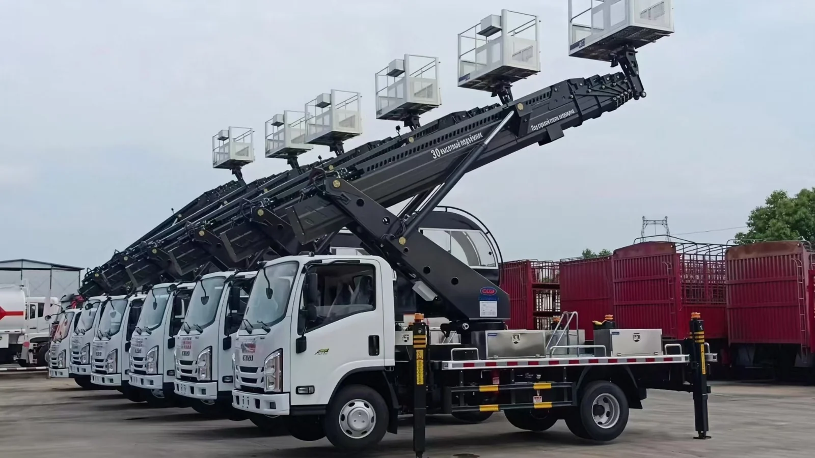 aerial boom staircase formation