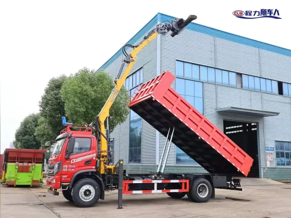 Dongfeng Huashen 4x2 Knuckle Boom Crane Truck with Wood Grapple for Forestry