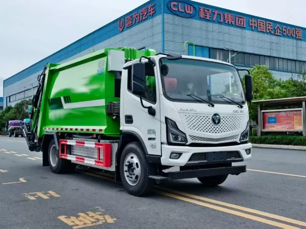 Foton Aumark 4x2 Compactor Garbage Truck 12m3 Green Refuse Vehicle