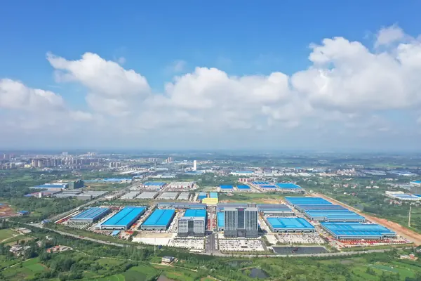 Aerial view of CLW Chengli special truck manufacturing base in Suizhou China