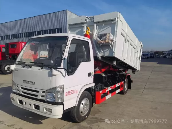 ISUZU 4x2 Hook Lift Garbage Truck 5m3 Roll-Off Container Loader