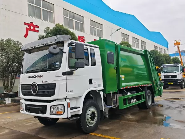 SHACMAN L3000 4x2 240HP 12m3 Compactor Garbage Truck Green